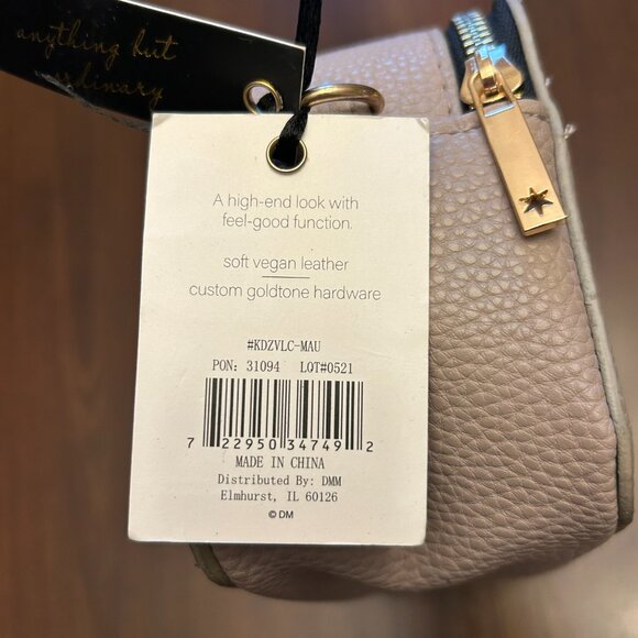 NWT Kedzie Vegan Leather Crossbody Bag Tan Small Removable Straps Zip Closure - Picture 13 of 16